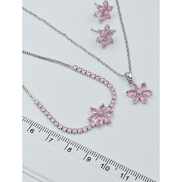 نیم ست زیور زنانه وای اس ایکس مدل کریستال سواروسکی طرح گل کد swsr1769