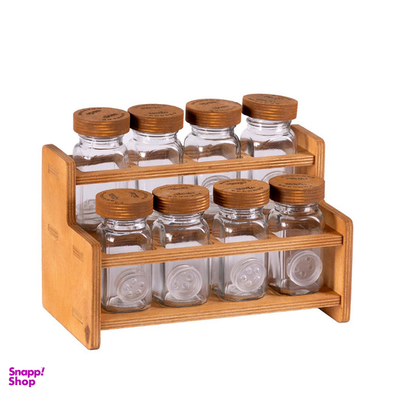 جای ادویه مکارتی مدل شاکا به همراه استند مجموعه ۸ عددی