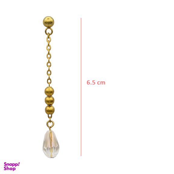 گوشواره زنانه مانچو مدل آویز سفید کد ef032