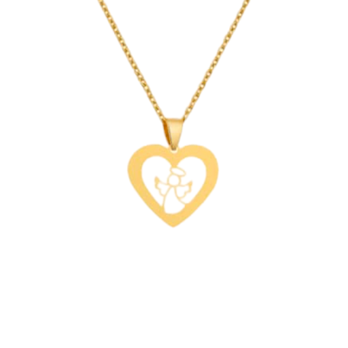 گردنبند طلا 18 عیار زنانه پانسی مدل قلب فرشته کد MG119