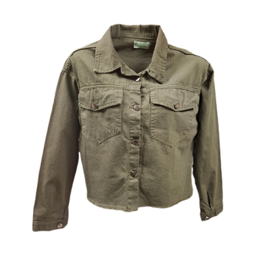 کراپ کت زنانه مدل ShJ رنگ سبز تیره