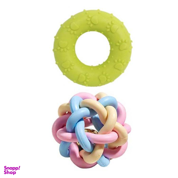 اسباب بازی دندانی سگ و گربه بیوموزارا مدل حلقه و توپ