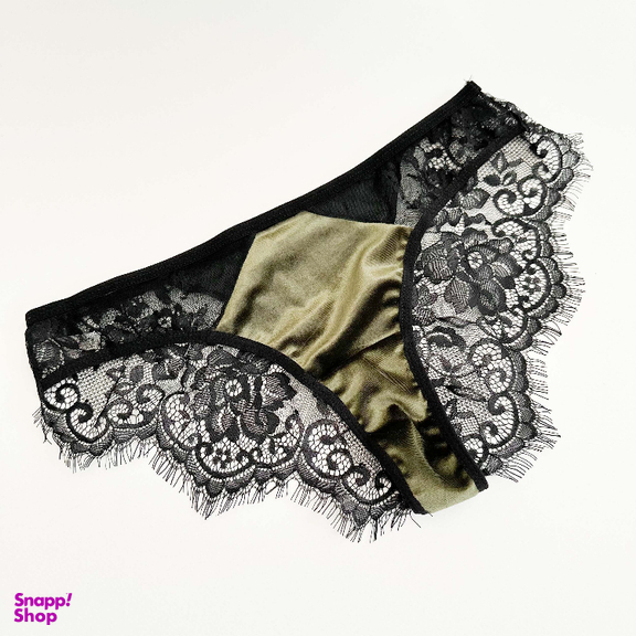 ست شورت و سوتین زنانه نوشه پوش مدل فنردار توری کد 85003 رنگ سبز زیتونی