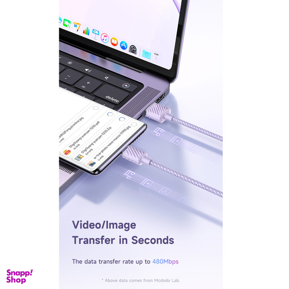 کابل USB به USB-C مک دودو مدل CA-3650 طول 1.2 متر