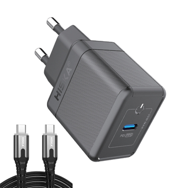 شارژر دیواری 35 وات هیسکا مدل H-119GAN به همراه کابل تبدیل USB-C