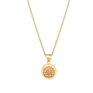گردنبند طلا 18 عیار زنانه اپال گلد مدل گوی سواروسکی طلایی کد sh0303