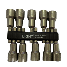 آچار بکس شیروانی لایت مدل SMT-LIGT-JAPAN-MN-1265-1/4-12*65mm سایز 12-1/4 میلی متر مجموعه 10 عددی
