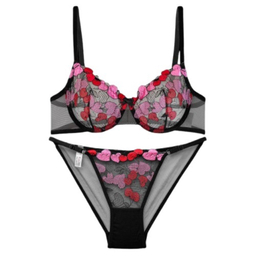 ست شورت و سوتین زنانه نوشه پوش کد 88807 رنگ مشکی قرمز