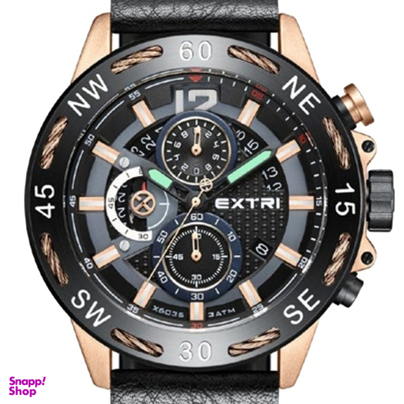 ساعت عقربه ای مردانه اکستری کد X6035-B رنگ مشکی مسی