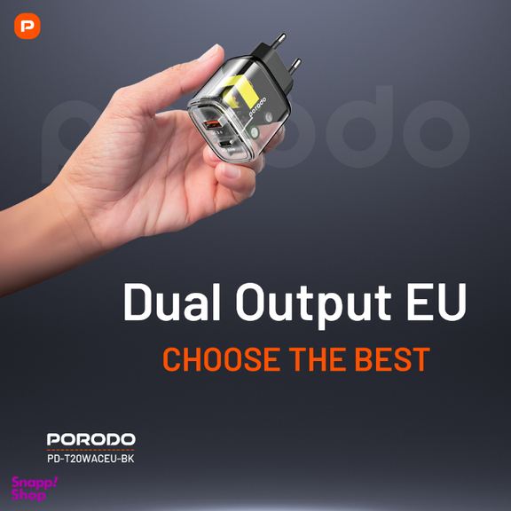 شارژر دیواری پرودو مدل Dual Output Transparent