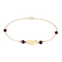 دستبند طلا 18 عیار زنانه درگونه مدل هندوانه و دانه انار