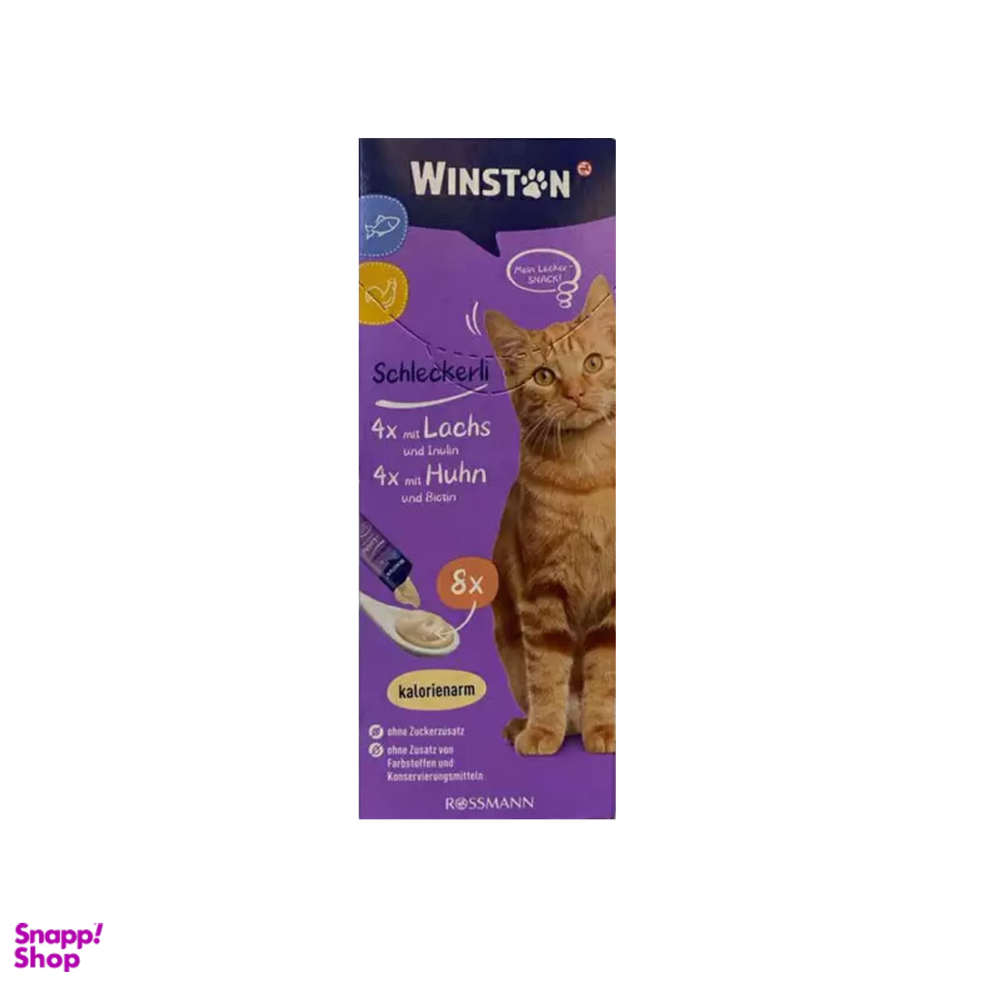 بستنی گربه وینستون با طعم مرغ و ماهی بسته 8 عددی