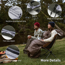 کيسه خواب 13- درجه نیچرهایک مدل U series Square With Hat cotton sleeping bag (U350) کد MSD07