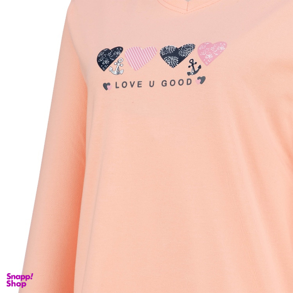 ست بلوز و شلوار راحتی زنانه کد 1048 رنگ هلویی