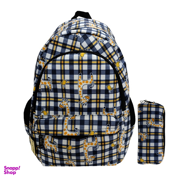 کیف مدرسه رسپینا مدل زرافه giraffe به همراه جا مدادی