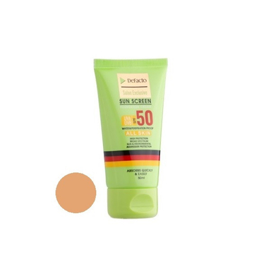 کرم ضد آفتاب رنگی دیفکتو SPF 50 مدل 02 ‌مناسب برای انواع پوست حجم 50 میلی‌ لیتر