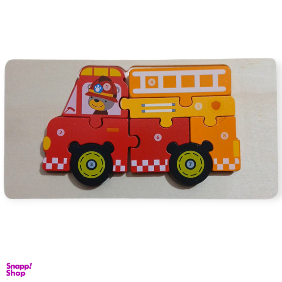 بازی آموزشی مدل پازل برجسته طرح ماشین آتشنشانی