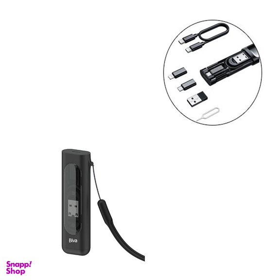 کابل تبدیل USB-C/USB به لایتنینگ/USB-C/MicroUSB بیوا مدل C-17 طول 0.28 متر