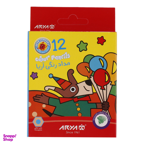 مداد رنگی 12 رنگ آریا کد 3072