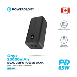 پاوربانک پاورولوژی مدل ONYX PP019 ظرفیت 20000 میلی آمپر ساعت