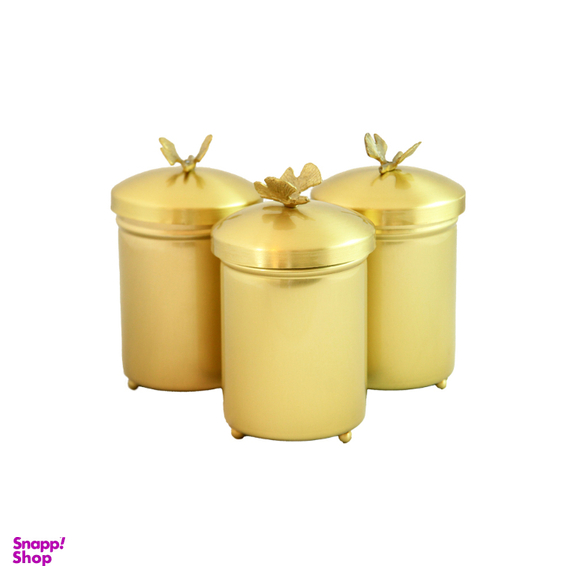 ست جای ادویه 7 پارچه سالینو مدل پروانه برنجی کد B-4021
