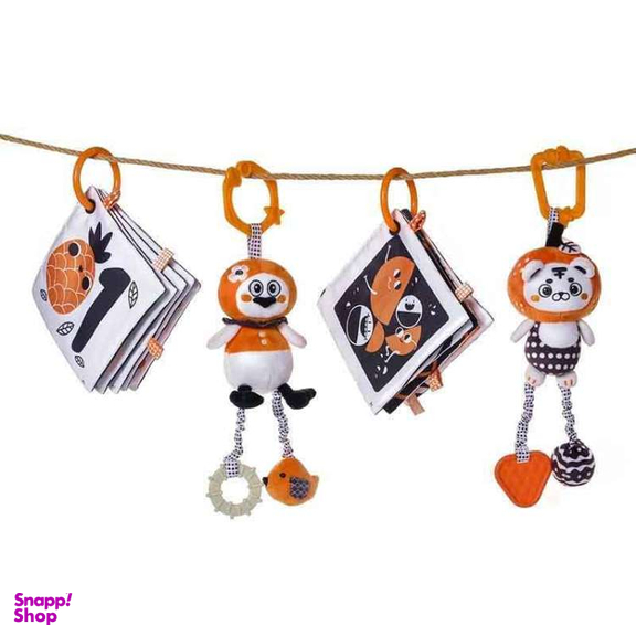 ست آویز تخت کودک مدل کتاب پارچه ای تایگر و پنگوئن توماما مجموعه 4 عددی