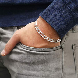 دستبند نقره مردانه گیرا مدل G0192
