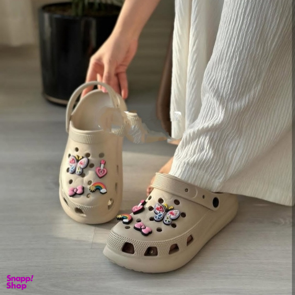 دمپایی زنانه پاپا مدل کراکس پانا کد 0673 رنگ کرم