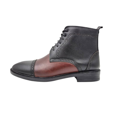 نیم بوت مردانه چرم ریباری مدل Z20 رنگ مشکی قهوه ای