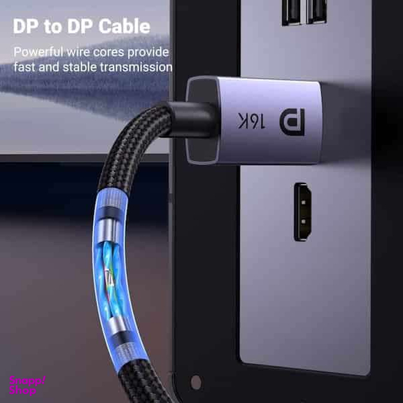 کابل DisplayPort 2.1 Male یوگرین مدل DP118 کد 15384 طول 2 متر