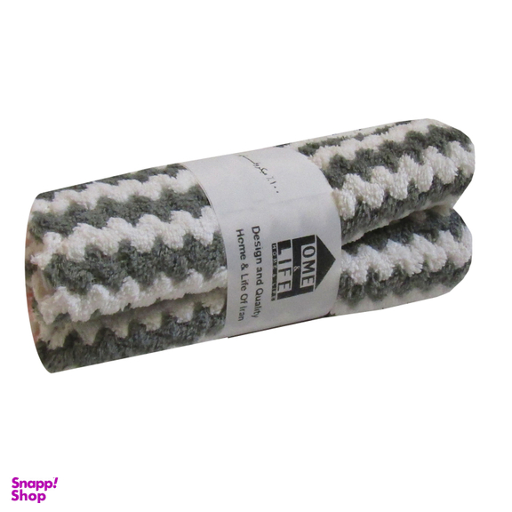 دستمال آشپزخانه هوم اند لایف مدل میشا سایز 30×30 سانتی متر بسته 2 عددی