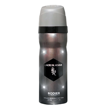 اسپری بدن مردانه رودیر مدل L note dil homme حجم 200 میلیلیتر
