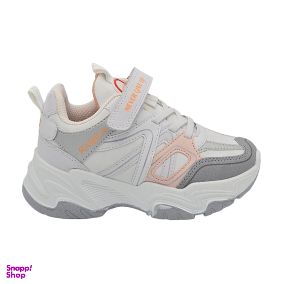 کتانی رامیلا کد 56777 رنگ سفید صورتی