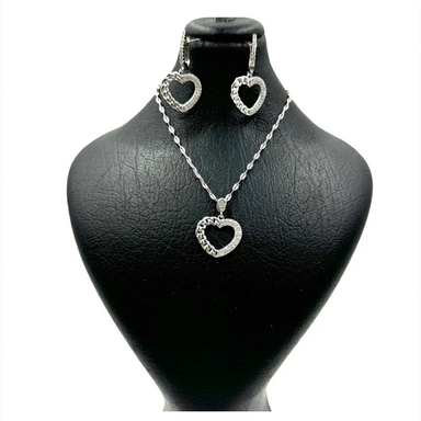 نیم ست نقره زنانه گیرا مدل قلب کد G988