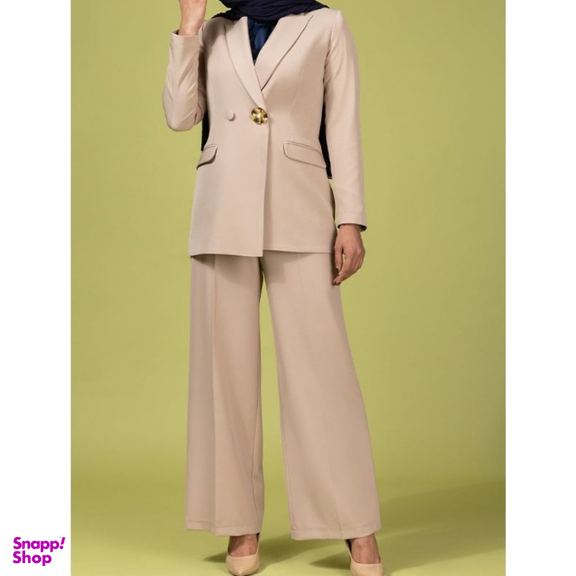 کت زنانه برنس مدل هنگامه رنگ کرم