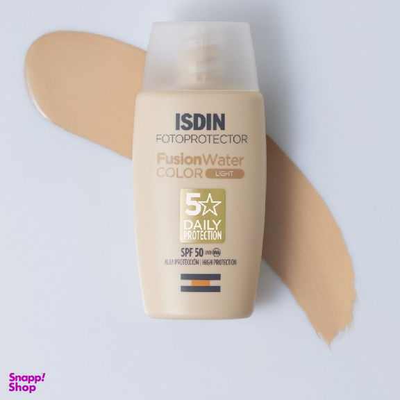 کرم ضد آفتاب رنگی ایزدین SPF 50 مدل فیوژن واتر مناسب برای انواع پوست حجم 50 میلی‌ لیتر