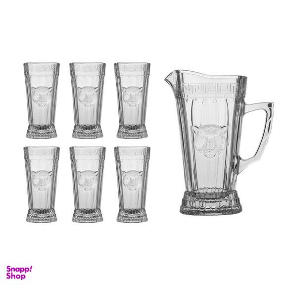 ست پارچ و لیوان 7 پارچه آدریا گلس طرح ببر مدل Empress