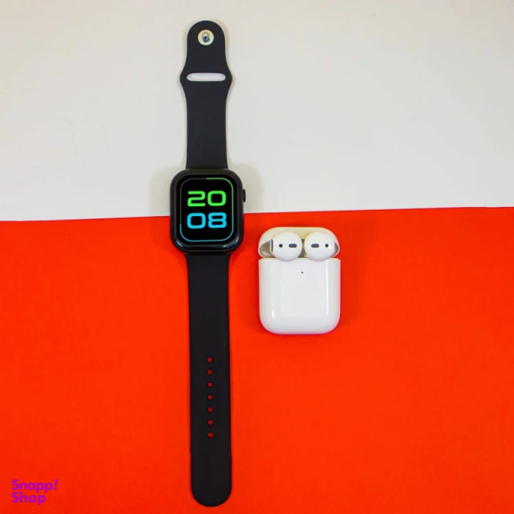 ساعت هوشمند ورنا مدل W46 Max به همراه هندزفری بی سیم طرح اپل مدل Airpod
