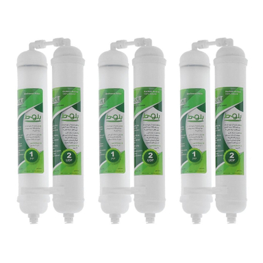 فیلتر تصفیه آب یخچال و فریزر بلوط مدل الیافی و کربن گیاهی BLT 2500 G مجموعه 6 عددی