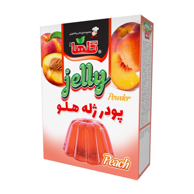 پودر ژله هلو گلها وزن 100 گرم بسته بندی جعبه