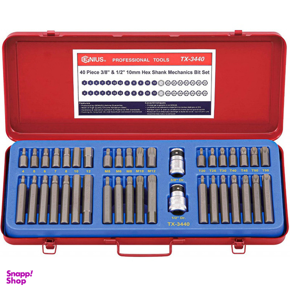 آچار بیت جنیوس تولز  مدل Tx-3440 مجموعه 40 عددی