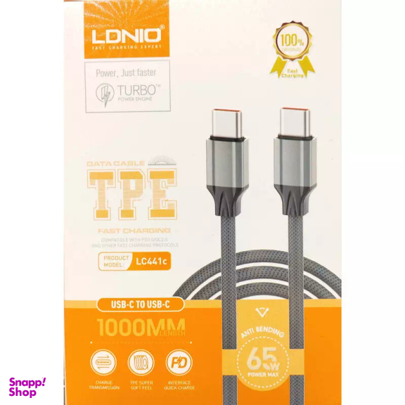 کابل دیتا 65 وات Type-C الدینیو مدل LC441C