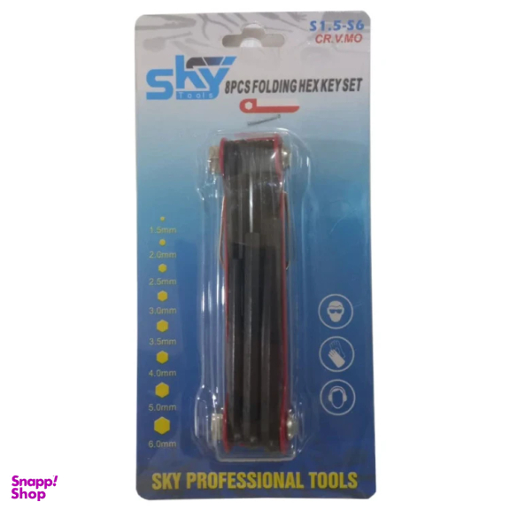 آچار آلن شش گوش اسکای کد DTN-08 مجموعه 8 عددی