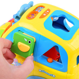 ماشین موزیکال فیلی هولی تویز مدل 896 Learning Educational Toys Cartoon Car Funny Kid Bus Game Matching Game