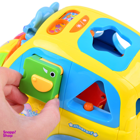 ماشین موزیکال فیلی هولی تویز مدل 896 Learning Educational Toys Cartoon Car Funny Kid Bus Game Matching Game