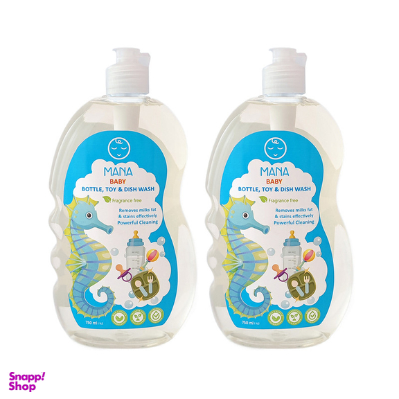 مایع شوینده و ضدعفونی کننده شیشه شیر مانا مدل بدون اسانس حجم 750 میلی لیتر بسته 2 عددی