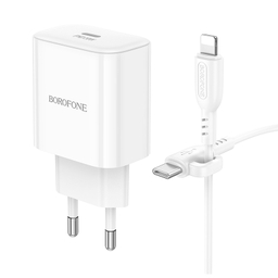 شارژر دیواری 20 وات بروفون مدل BA81A (EU) به همراه کابل Type-C به Lightning