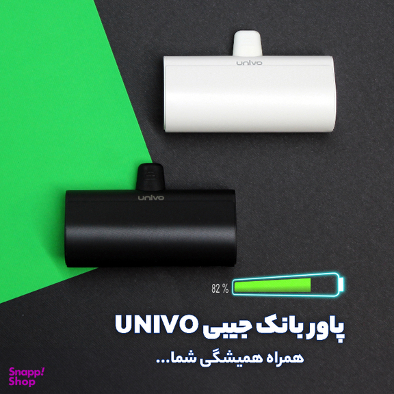 پاوربانک جیبی یونیوو مدل Type- C کد 103 ظرفیت 4500 میلی‌ آمپر ساعت