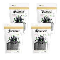 نخ دندان کانفیدنت مدل ذغالی کمانی مجموعه 4 بسته 50 عددی