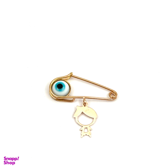 سنجاق سینه طلا 18 عیار نوزادی طرح چشم و نظر پسر کد 163001